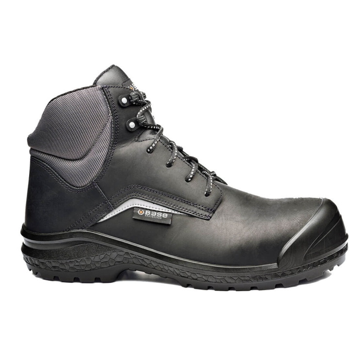 Buty robocze nad kostkę skórzane i wodoodporne BASE BE-GREY MID S3