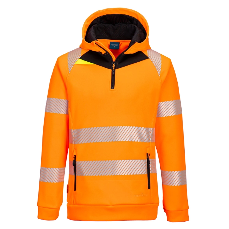 Bluza robocza ostrzegawcza z kapturem i zamkiem1/4 PORTWEST DX482 - 5