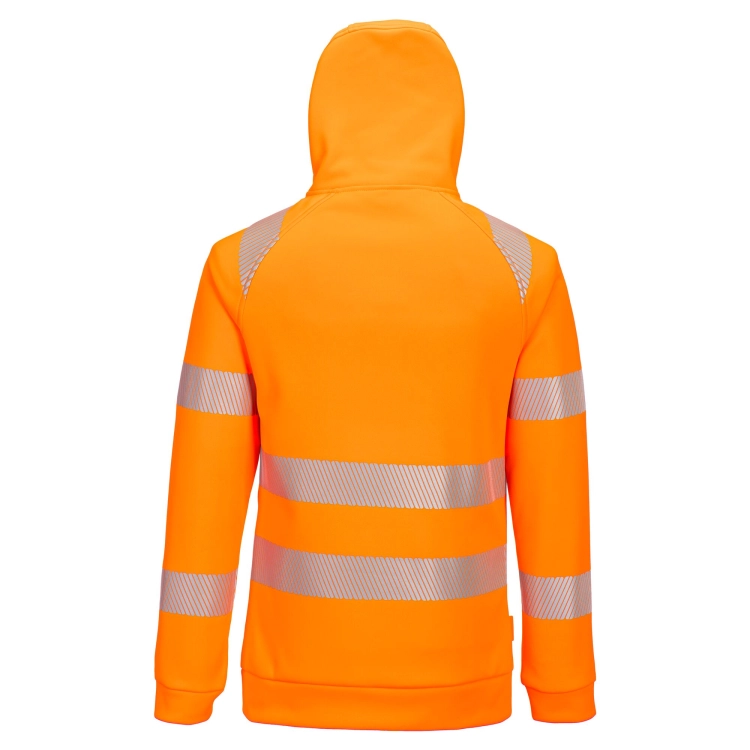 Bluza robocza ostrzegawcza z kapturem i zamkiem1/4 PORTWEST DX482 - 8