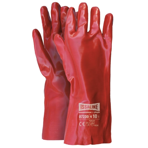 Rękawice robocze bawełniane powlekane PVC 35cm ISSALINE